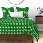 Vintage St Patrick’s Gingham - mini - three leaf clover, irish green, irish plaid, shamrocks 