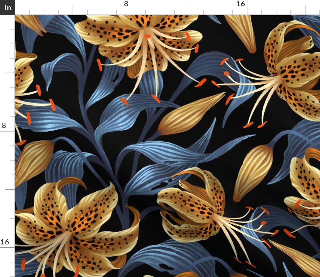 Tiger Lily - Yellow Blue - LARGE