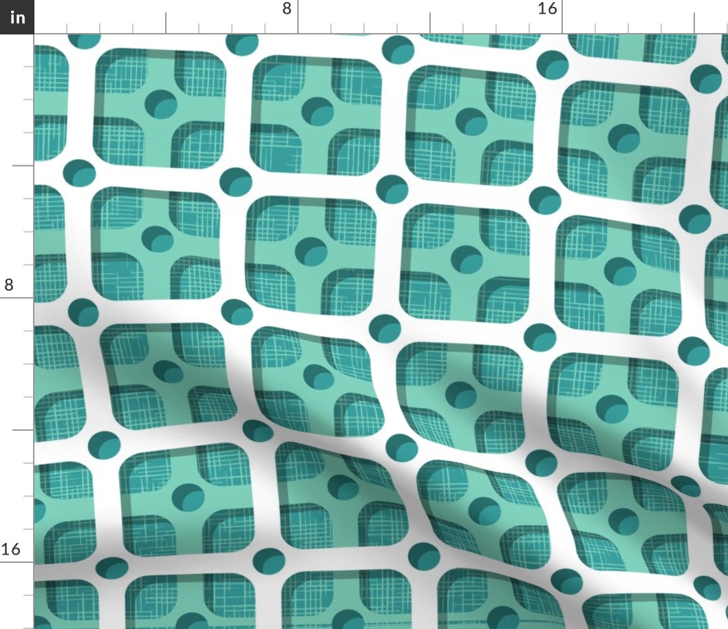 Palm Springs Squares Trellis - Teal 