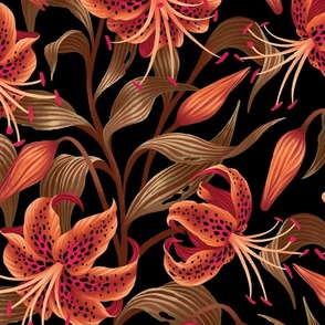 Tiger Lily - Orange Black - LARGE