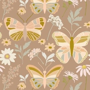 Butterfly Garden taupe