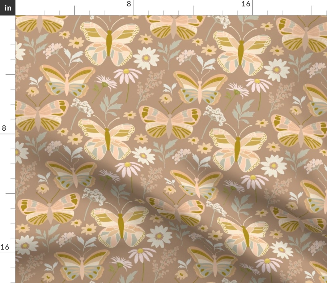 Butterfly Garden taupe