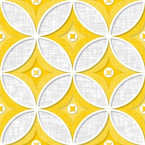 Palm Springs Circle Quilt - Yellow 