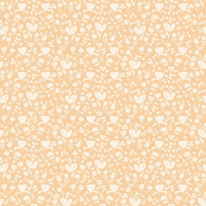 painterly floral coral ivory cottage core floral ditsy floral terriconraddesigns