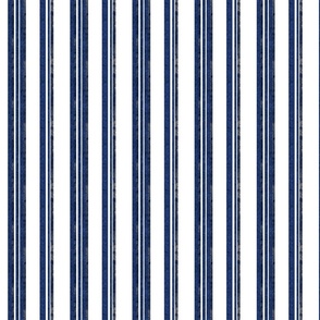 Modern Midnight Stripe Nautical Blue and White Stripe