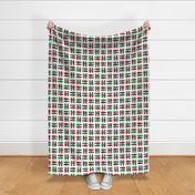 C9 Christmas lights checker - red and green on white