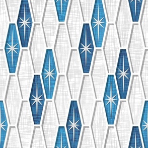 Palm Springs Starburst Hexagons - Blue