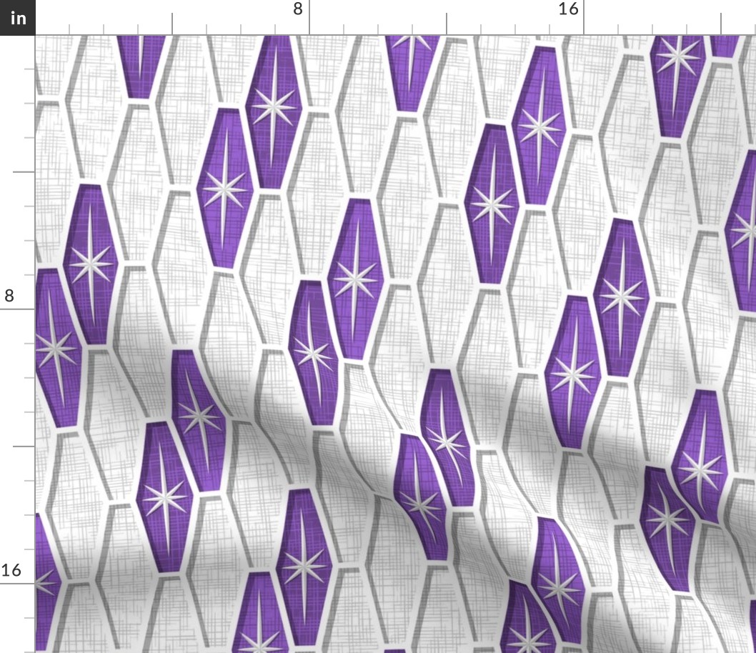 Palm Springs Starburst Hexagons - Purple