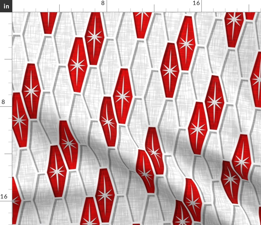 Palm Springs Starburst Hexagons - Red