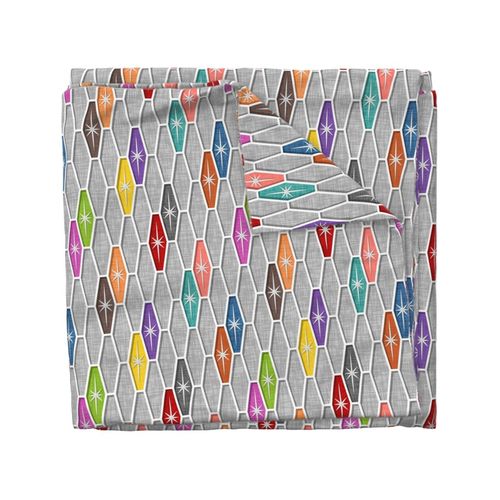 Palm Springs Starburst Hexagons - Colorful Gray