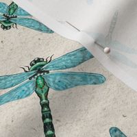 Dragonflies - handmade paper background