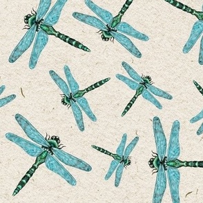 Dragonflies - handmade paper background