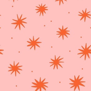 Irregular Stars - pink & orange