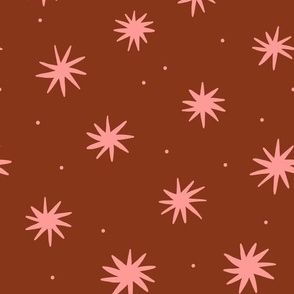 Irregular Stars - brown & pink