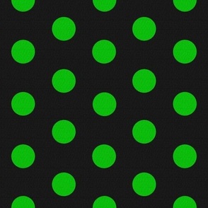 black linen with green linen polka dots