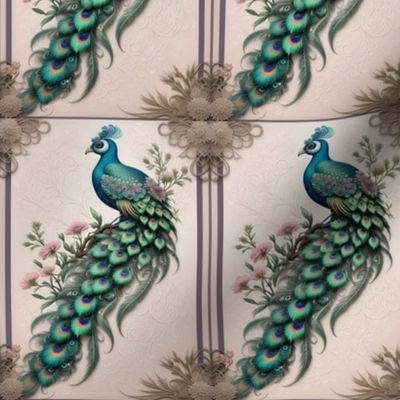 Peacock design,Pastel floral patterns,Shabby chic decor ideas,Victorian damask wallpaper,Rococo art and architecture,Elegant interior design,Peacock feather accessories,Pastel-colored home furnishings,Shabby chic furniture styles,Victorian-era fashion tre