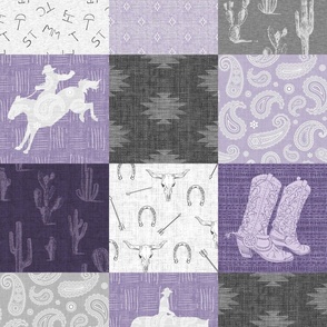 Cowboy Patchwork - Purple/grey