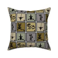 Lg Nazca Lines of Ancient Peru Square Design - Large Scale 