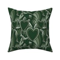 Vintage 1970s Psychedelic Valentine - Emerald Green