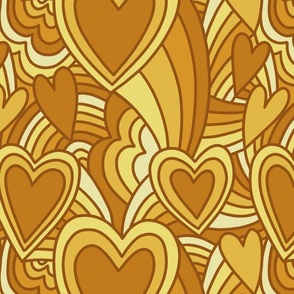 Vintage 1970s Psychedelic Valentine - Golden Yellow