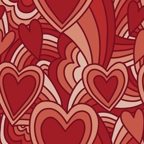 Vintage 1970s Psychedelic Valentine - Ruby Red