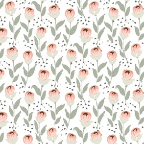 Rosie flower stems pattern // medium scale