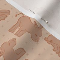 Playtime Donkeys-Gender Neutral Farm Animal-Non-directional Design-Boho Cinnamon Bun Palette