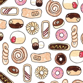 (large) Cute Donuts on White