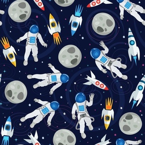 Space Rockets, Astronauts and Moon Outer Space Adventure