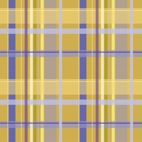 Very Peri Plaid in mustard honey purple lavender yellow