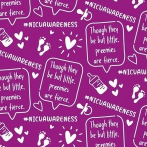Preemies are fierce #nicuawareness - purple medium size