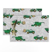 (jumbo scale) farming equipment - tractor farm - green on grey - C21