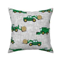 (jumbo scale) farming equipment - tractor farm - green on grey - C21