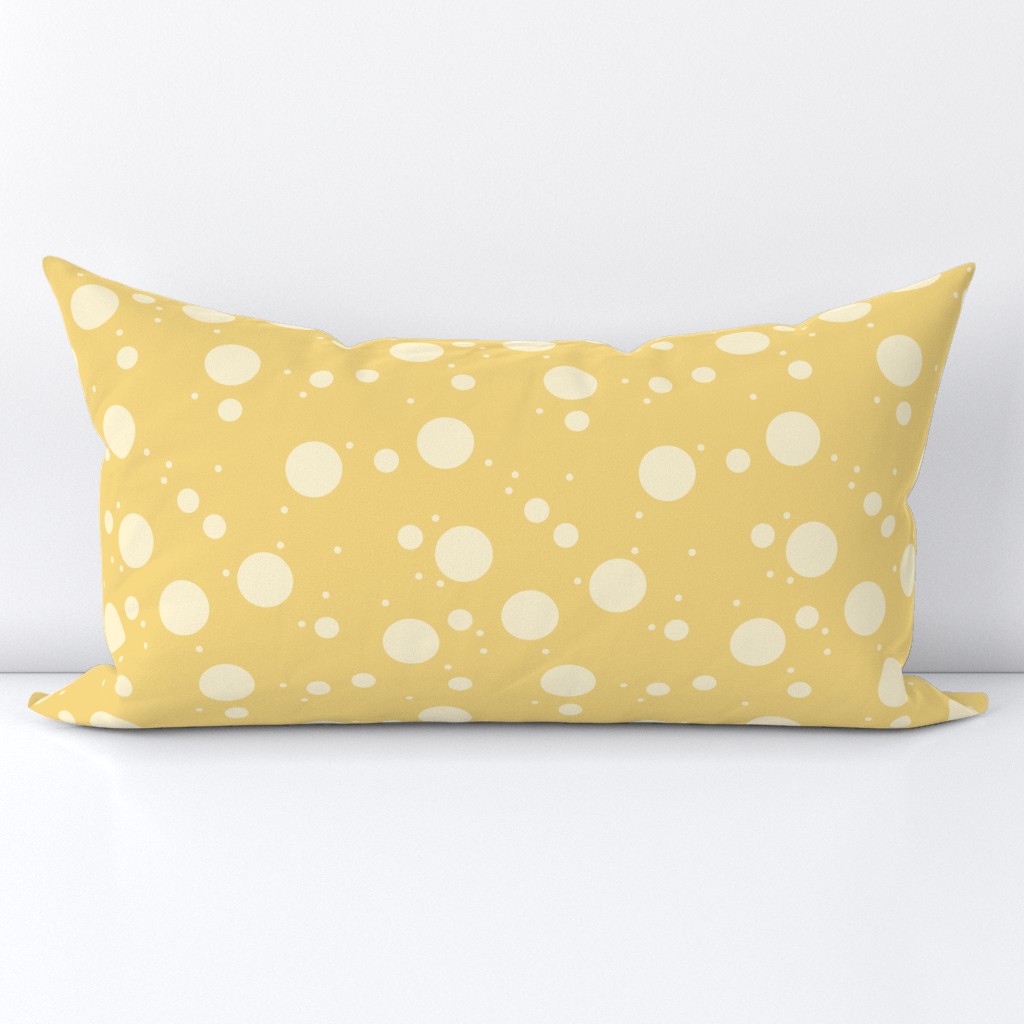 light yellow Snow Dots circles on light mustard