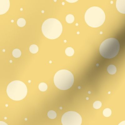 light yellow Snow Dots circles on light mustard