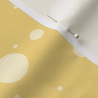 light yellow Snow Dots circles on light mustard