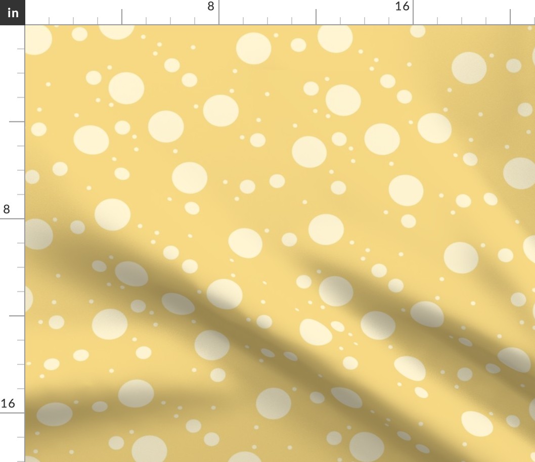 light yellow Snow Dots circles on light mustard