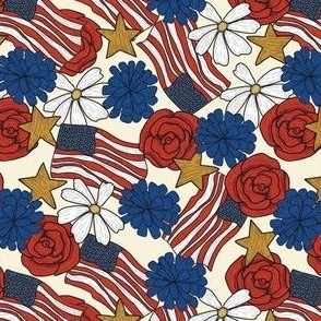 Floral American Flag