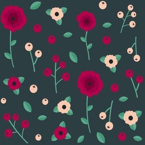 Red and White Poppy Flower Field