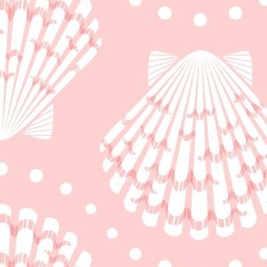 Pretty Scallop Shells - 2 directional - pink - large scale
