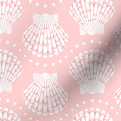 Pretty Scallop Shells - 2 directional - pink - medium scale