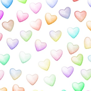 Faded Pastel Easter Hearts