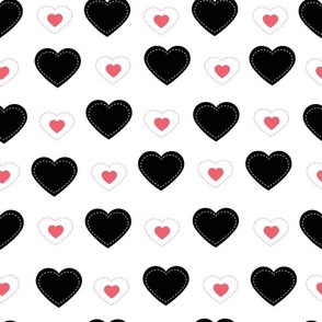 Black and Red Hearts and Valentines