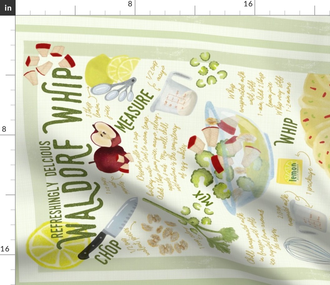 Waldorf Salad Recipe Tea Towel