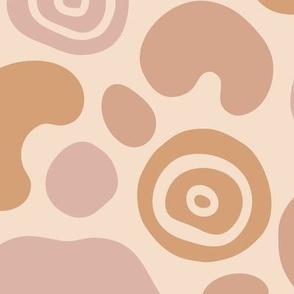 Organic Neutral Abstract Geometric Shapes in Browns (Large Scale)