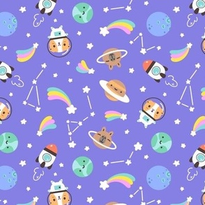 Bubu and Moonch Space Pattern in Blue_Small