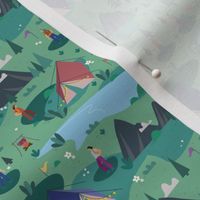 Adventure Time //Normal Scale // Summer Camping // Camping Style // Green Background  // Medium Scale