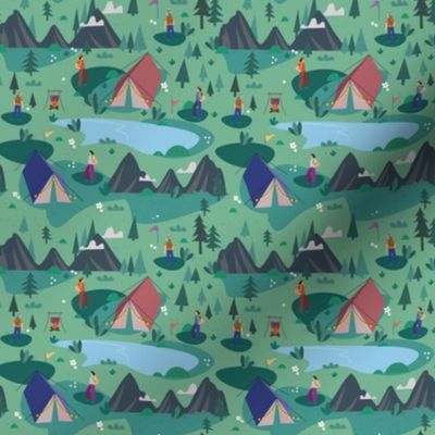 Adventure Time //Normal Scale // Summer Camping // Camping Style // Green Background  // Medium Scale