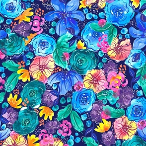 Floral Explosion Navy