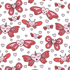 Hearts with Wings in Pink & Red (Small Scale)